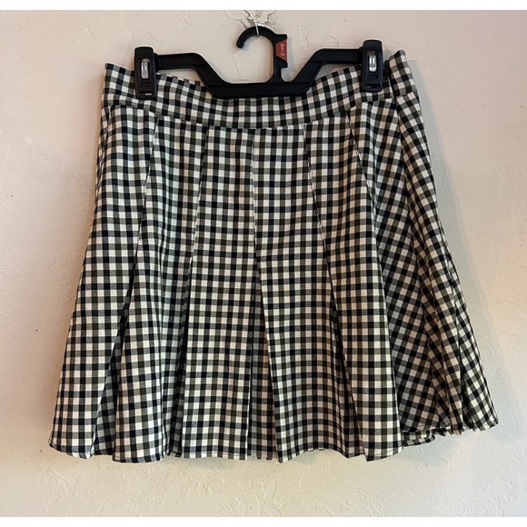 Anthropologie Dresses & Skirts - Maeve‎ Anthropologie Gingham Check Pleated Mini Skirt 10 Academia Preppy Y2K